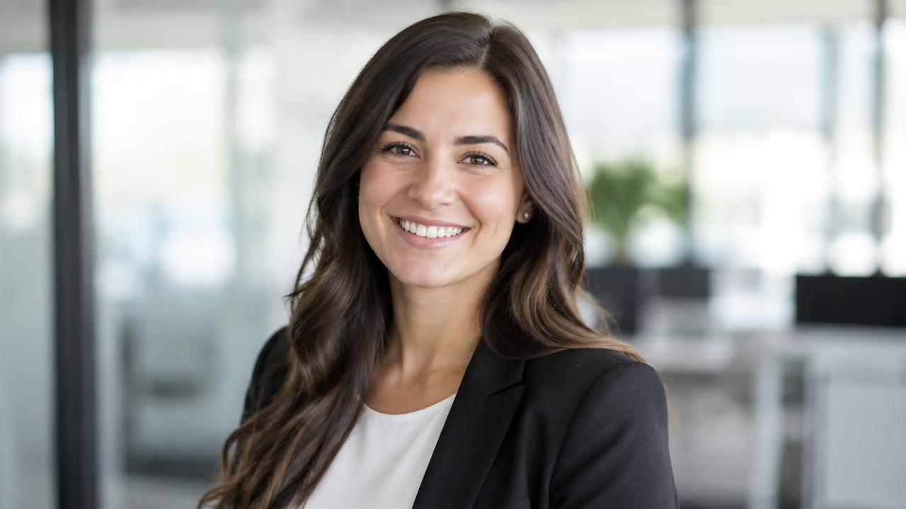 Friendly professional smiling in a bright modern office